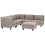 Beliani Modular Corner Sofa 5 Seater UNSTAD Right Hand Brown Fabric with Ottoman 1