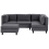 Beliani Modular Corner Sofa 4 Seater UNSTAD Left Hand Dark Grey Fabric with Ottoman 1