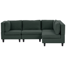 Modular Corner Sofa 4 Seater UNSTAD Left Hand Dark Green Fabric