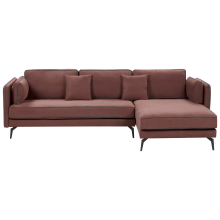 Corner Sofa 3 Seater ALTAN Fabric Burgundy Left Hand