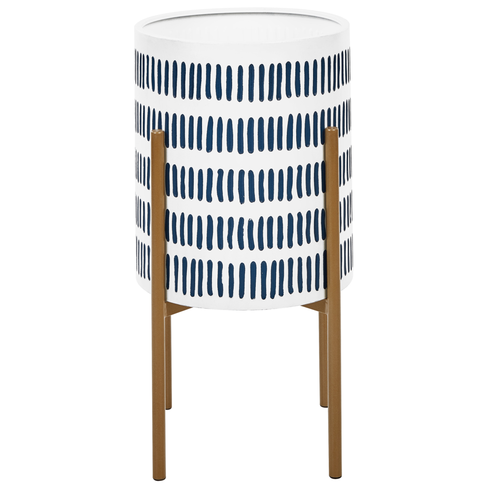 Beliani Elevated Plant Pot Nemorosa Metal 31 Cm White