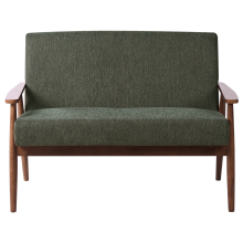 Sofa 2 Seater ESRUM Fabric Dark Brown/ Green