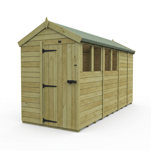 5 x 13 Apex Shed Tanalised (Single Door, With Windows) 1