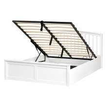 Ottoman Bed CLARBEC Pine Wood White 140 x 200 cm (EU Double)