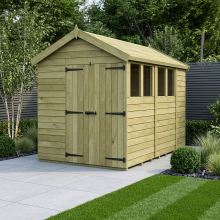 7 x 10 Apex Shed Tanalised (Double Door, With Windows)