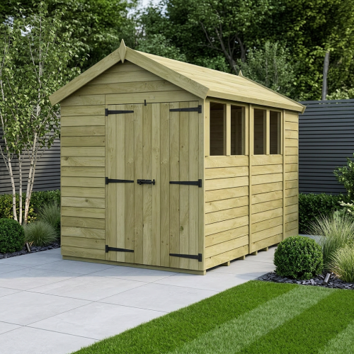 7 x 10 Apex Shed Tanalised (Double Door, With Windows)
