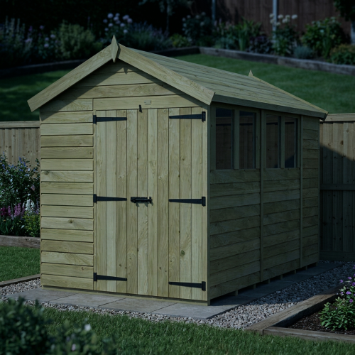 7 x 10 Apex Shed Tanalised (Double Door, With Windows) 2