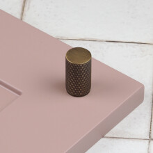 (35mm Knob ) Antique Brass Knurled Solid Cabinet Handles & Knob