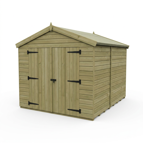 8 x 9 Apex Shed Tanalised (Double Door, No Windows) 1