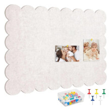Scalloped Bulletin Board for Wall Pin Board with Pushpins,Decorative Cork Alternative Picture Vision Prayer Board