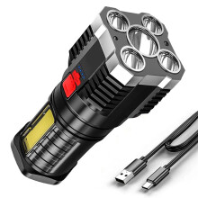 Super Bright Flashlight Ultra Powerful LED Torch Light Rechargeable Side Light 5LED Outdoor Flashlight for Camping