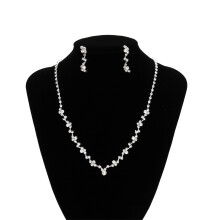 Rhinestone Women\'s Necklace & Earrings Set for Wedding