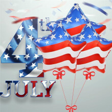 4. Juli Amerikanischer Unabhängigkeitstag Patriotischer Ballon USA Nationalfeiertag 18-Zoll Sternförmiger Aluminiumfolienballon