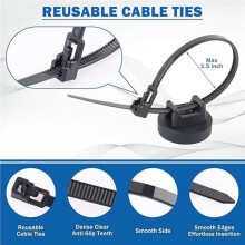 36PCS Magnetic Cable Tie Holders, Flexible Nylon Zip Ties, Button , for Home Office Workshop Garage Use