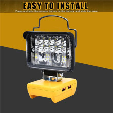 For  20V Li-Ion Battery LED Work Light 3Inch Round Flashlight Portable Emergency Flood Lamp Camping Lamp