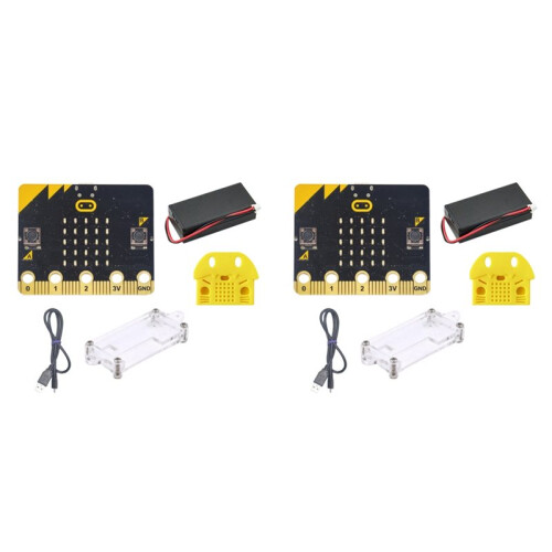 2X BBC Microbit Go Start Kit Micro:Bit BBC Programmeerbare Learning Development Board met Beschermhoes voor Doe-Het-Zelfprojecten
