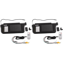 2X Viseira de  Esquerda de Carro Preto de 7 Polegadas, Espelho Retrovisor, Tela LCD, Monitor de Vídeo de 2 Canais