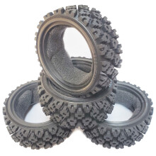4Pcs 70mm 1/10 RC Off-Road Buggy Car Rubber Tires Wheel Tyres Front for TT01 TT02 XV01 LC RACING PTG-2 HSP HPI