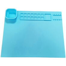 Silicone Mat, Silicone Painting Mat, Silicone Art Mat with Cup & Brush Holders for Painting, Art, Clay