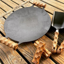 Holz-BBQ-Pfannengriff, VerbrüHungshemmend, HitzebestäNdig, Isolierter Griff, Ersatz für Outdoor-Camping-Sauce-Grillpfannen-Grillplatte