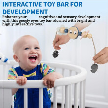 4X Poussette Transat pour Bébé, Arche avec Yeux Mobiles, Jouet pour Siège Auto, Accessoire pour Transat, Facile à Installer, avec Musique