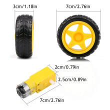 8st 3-6V Elmotor med 4st Plastdäckhjul Dubbla Skaft Växelmotor Växelmotor DIY Kit för Bilsats