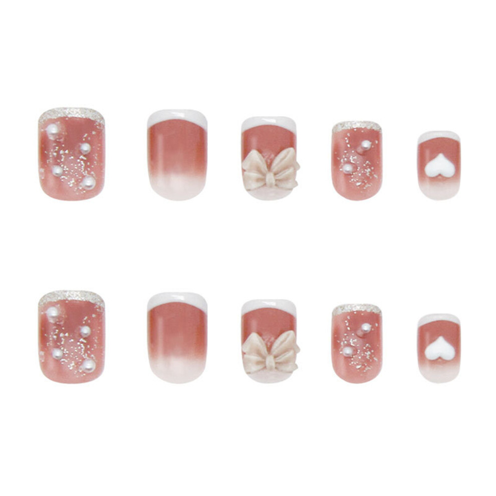 Reach-Tools 24Pcs Pink Bow False Nails - Fashion Manicure Patch