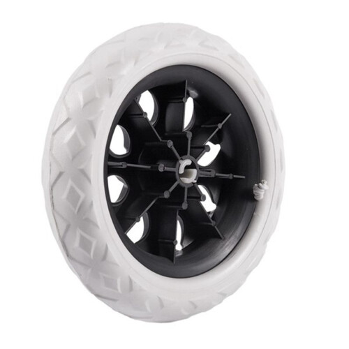 2 PCS Black White Plastic Core Foam Shopping Trolley Cartwheel Casters 2