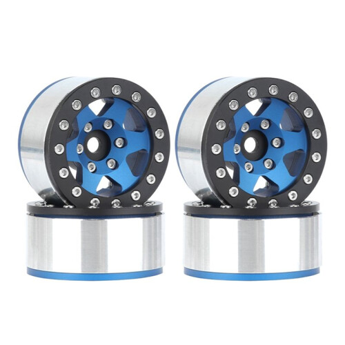 Aro Preto Azul Carro de Escalada AX90069 Do Pneu da Roda Do Metal de 1,55 Polegadas para JIMNY CC01 1