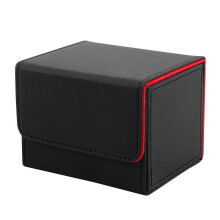 Caja de Tarjetas Caja de Tarjetas de Carga Lateral Caja de Cubierta para  Yugioh Carpeta de Tarjetas Caja 100 +, Negro Rojo