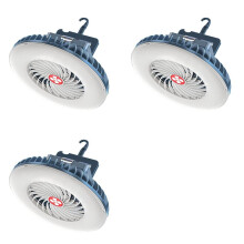 3X Ventilateur de Camping Portable avec Ventilateur à Piles Rechargeable USB LED pour Urgence de Voiture de Tente
