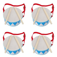 4X Kinder Trommel Holz Spielzeug Trommel Set mit Trage Gurt für Kinder Kleinkinder Geschenk für die Entwicklung Des Rhythmus Gefühls für Kinder