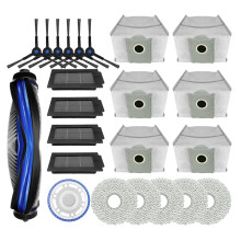 For T50 PRO OMNI / T50 OMNI Robot Vacuum Spare Parts Main Side Brushes HEPA Filters Dust Bags Mop Cloths