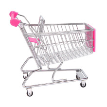 Supermarket Handcart Shopping Cart Desktop Decor Storage Toy Gift for Kid Dollhouse Furniture Accessories I