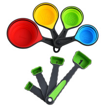 8Pcs Silicone Measuring Cups & Spoons Set - Collapsible, Portable for Travel