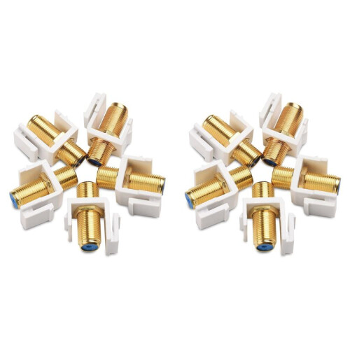10 Pack RG6  Jack Insert, Coaxial  Jack Insert Gender Changer