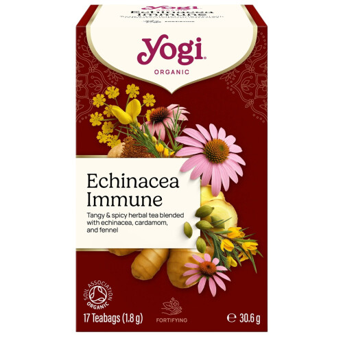 Yogi Tea Organic Echinacea Immune Herbal Tea 17 Teabags 30.6g