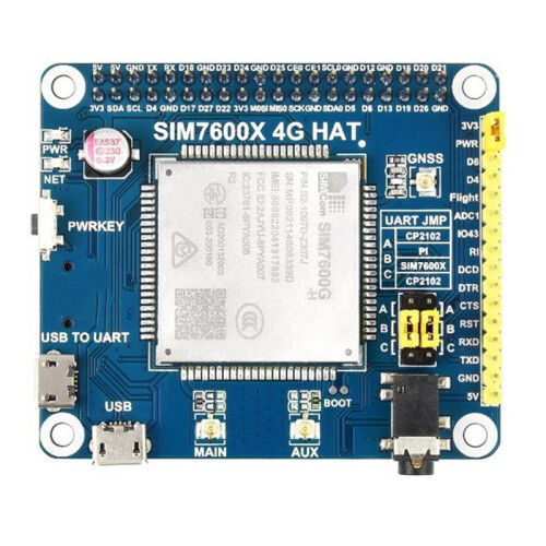SIM7600G-H 4G Expansion Module for Raspberry Pi GNSS GPS LBS Positioning Global Communication Support 3G/2G