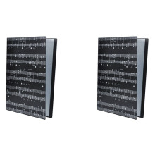 2X Music Sheet File Paper Storage Folder Documents Holder Blank Sheet Files Plastic A4 40 Pockets (Music Sheet Black)