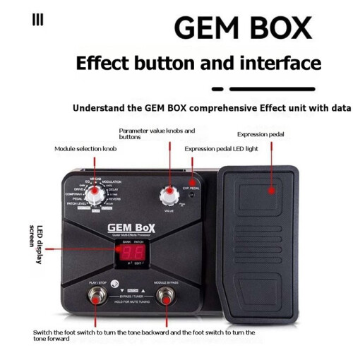 Guitar Multi Effects Processor with Expression Pedal Built in Drum Machine 60 Effects for Guitar Bass Amp 2