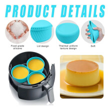 8Pcs Air Fryer Egg Poacher,Air Fryer Egg Mould, Ramekins for Air Fryer, Easy to Clean, for Fried Egg Muffin Sandwiches