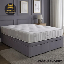 (4ft6" Double(Right Side Opening), Other Color or Fabric) Divan Ottoman Bed Base Plush Velvet Upholstered Gas Lift Storage Double King All Sizes