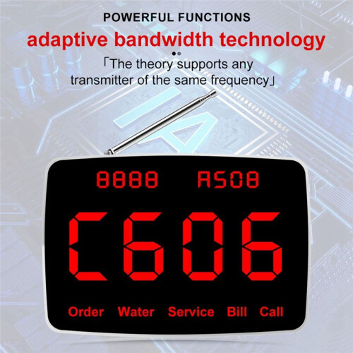 Wireless Calling System 5 Pcs Call Buttons for Bar,Restaurant,Office,Cafe Customer Call Waiter Service Bell US Plug