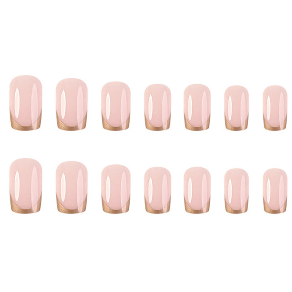 Dcph-Clothing Gold Edge False Nails - Chip-Proof & Smudge-Resistant