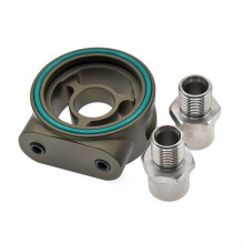 Oil Temperature Pressure M20-1.5 3/4-16UNF Universal Aluminum Oil Filter Sandwich Instrument Plate Adapter Sensor Base