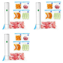 3X Scelleuse Sous Vide pour Aliments - Scelleuse Sous Vide Portable Sans Fil avec 10 Sacs de Scellage, pour la Conservation et la Fraîcheur des