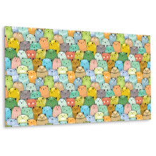 Panneau Autocollant En PVC 100 x 50 cm, Décoration Murale Pour La Maison Chats Colorés