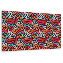 Décoration Murale Autocollante 100 x 50 cm, Panneau Vinyle Fin Et Résistant Abstraction De Graffiti