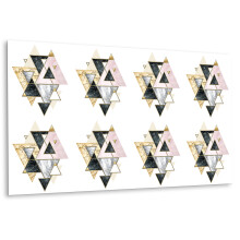 Panneau Mural Décoratif En PVC 100 x 50 cm, Surface Adhésive Résistante Triangles Géométriques