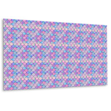 Panneau Décoratif Mural 100 x 50 cm, Surface Autocollante Facile À Installer Écailles De Poisson Colorées